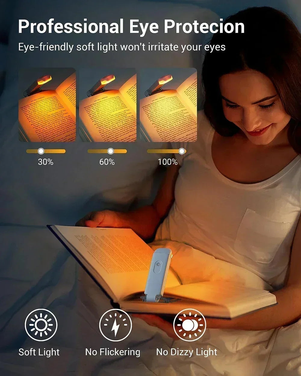 Rechargeable LED Book Light – Portable Clip Reading Lamp for Travel