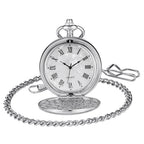 Vintage Roman Numeral Pocket Watch – 37cm Steel Fob Chain for Men and Women