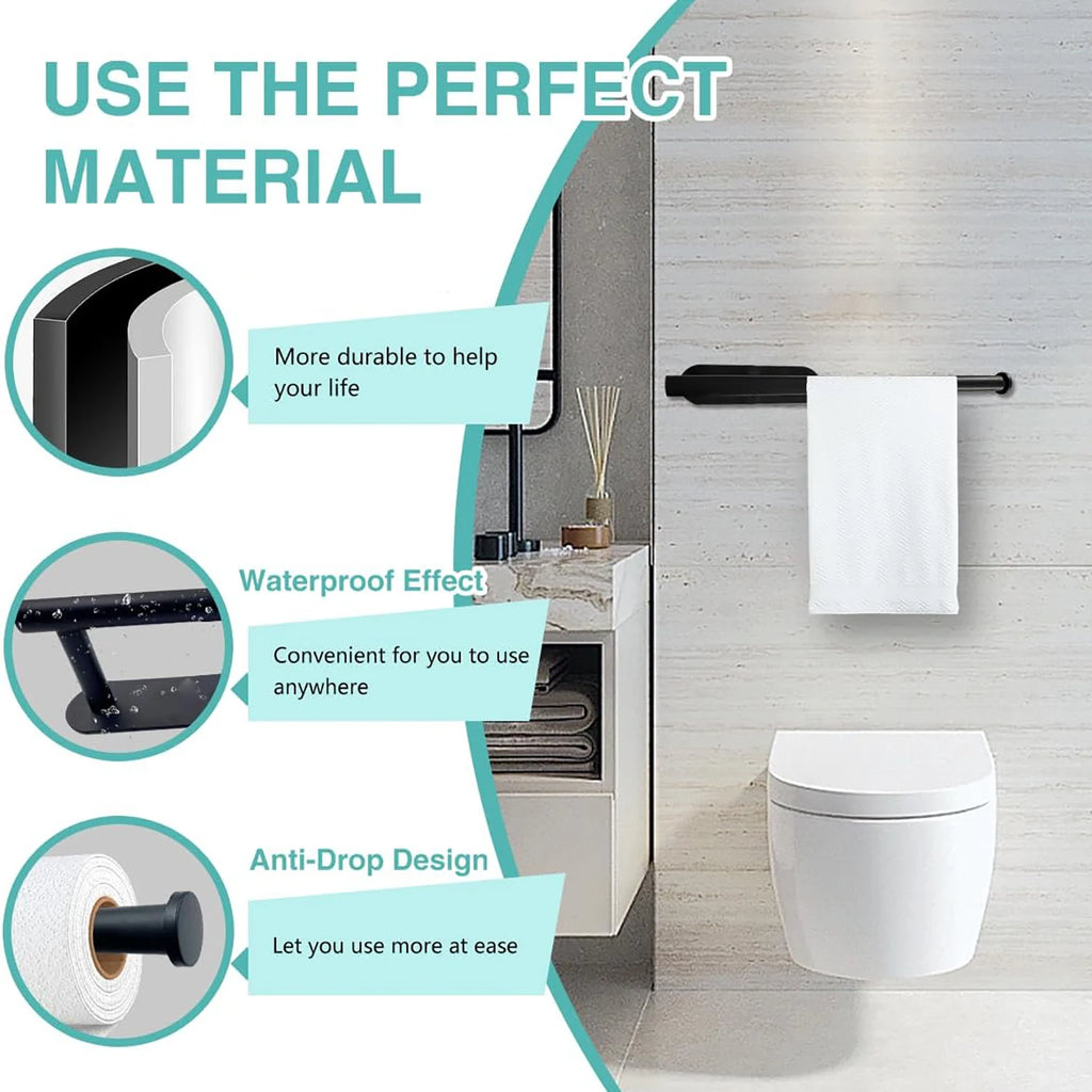 Adhesive Paper Towel Holder – Wall Mounted Rack for Kitchen and Bathroom