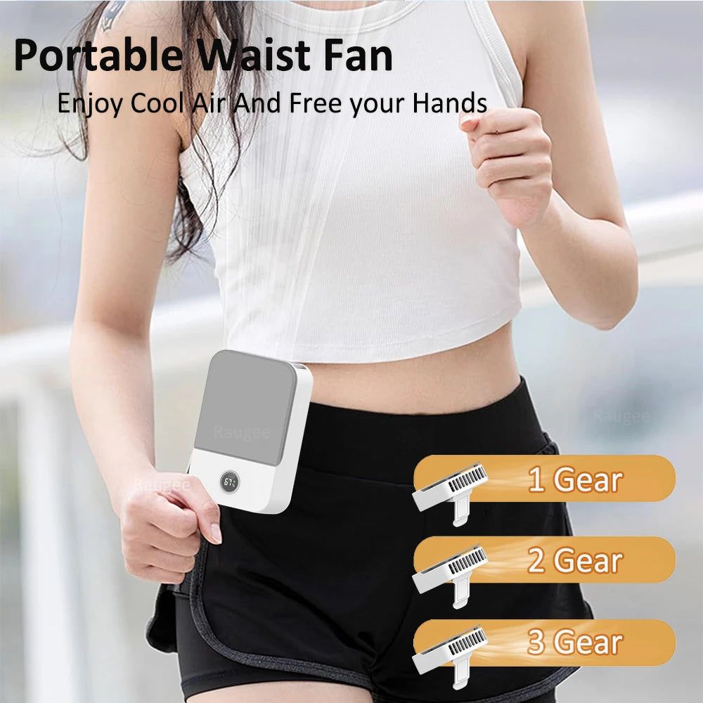 Portable Waist Fan – Rechargeable Bladeless Air Cooler for Outdoor Cooling