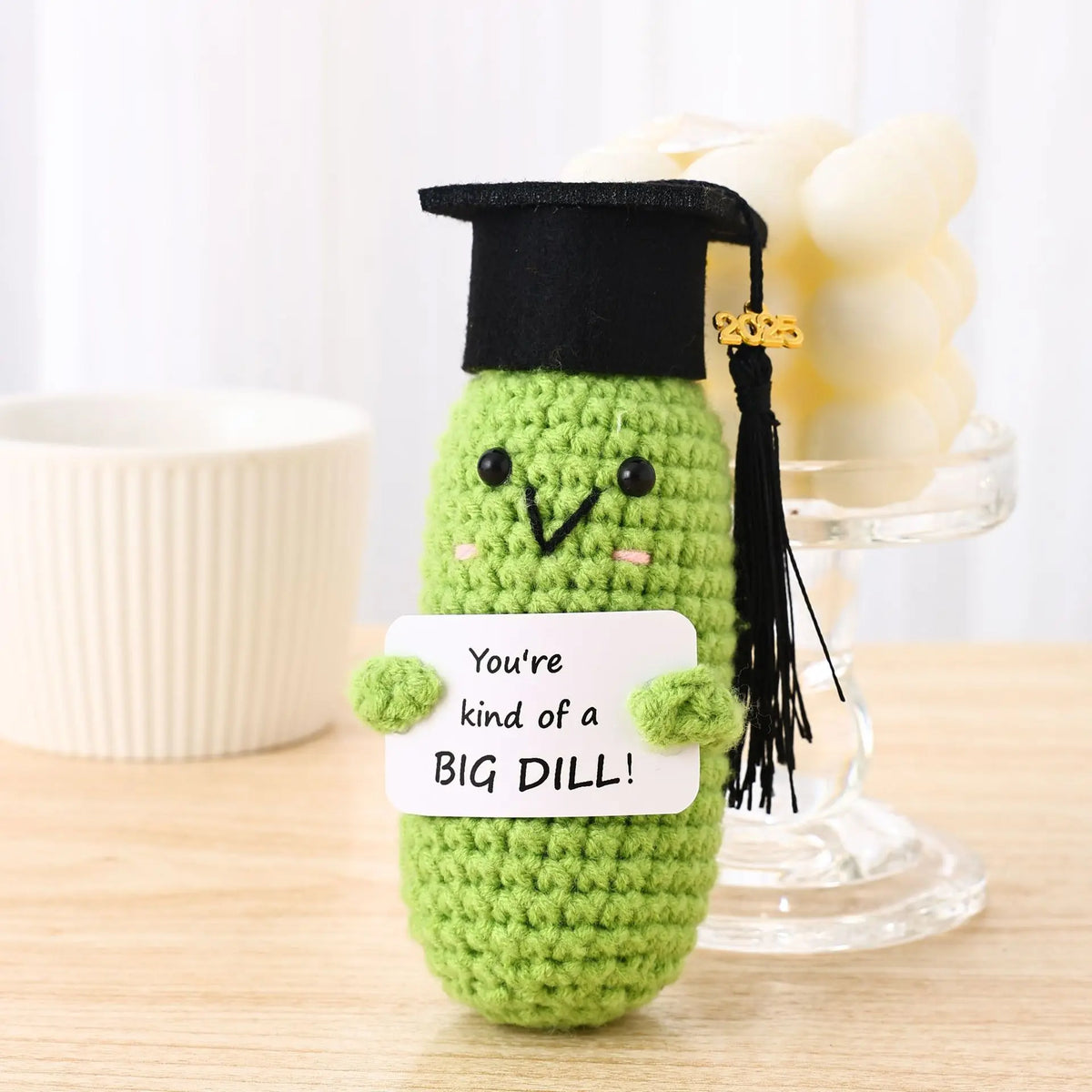 Knitted Vegetable Plush Dolls – Handmade Desktop Decor for Graduation Gift