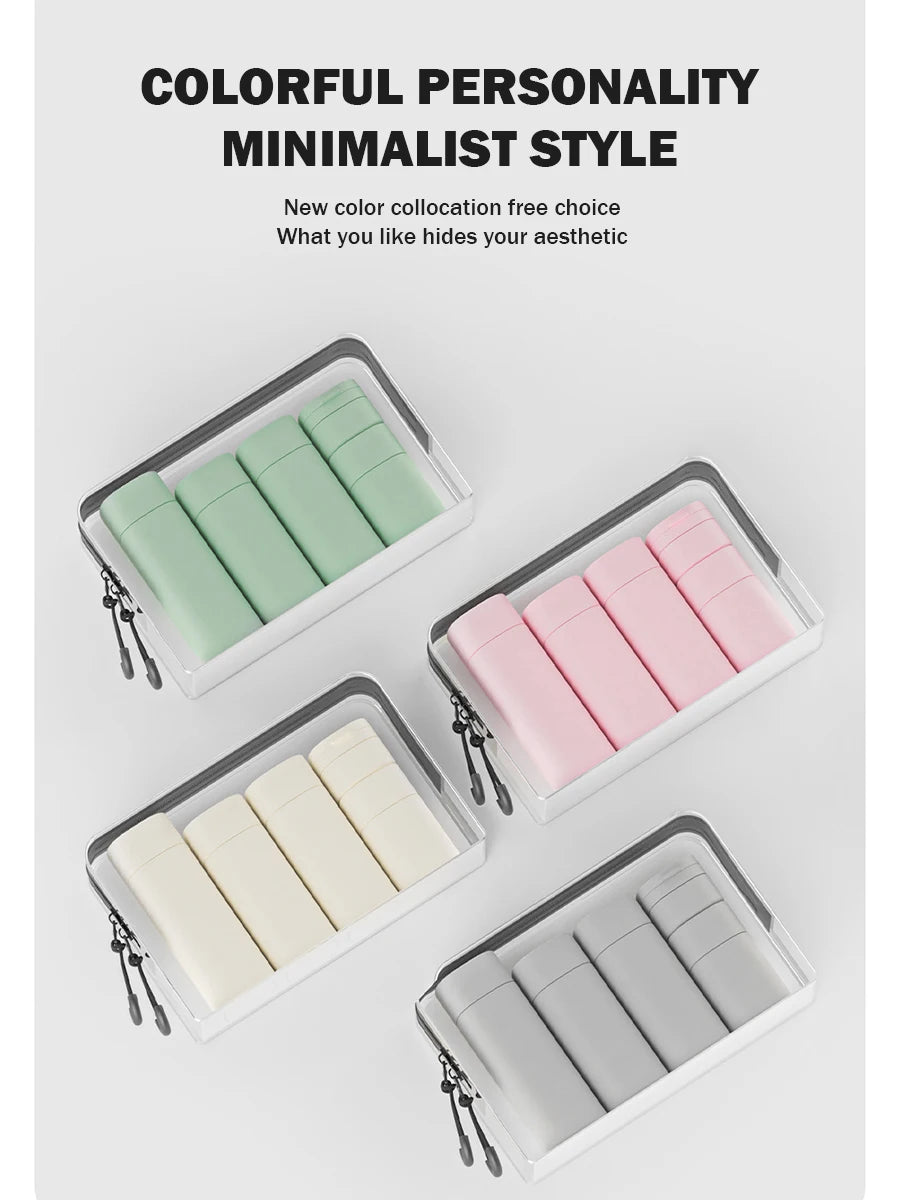 4-in-1 Travel Bottle Set – Leak Proof Refillable Containers for Toiletries