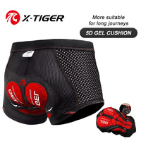 Padded Cycling Underwear Shorts – 5D Gel Breathable Liner for MTB Road Bike