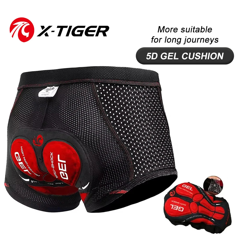 Padded Cycling Underwear Shorts – 5D Gel Breathable Liner for MTB Road Bike