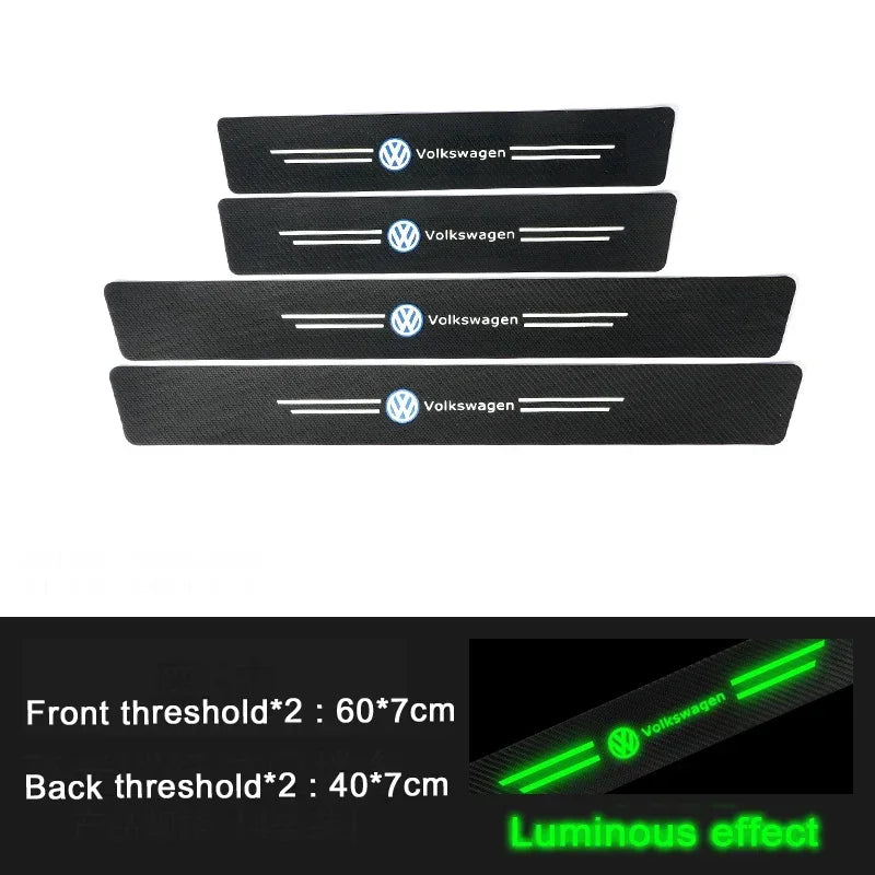 Carbon Fiber Door Sill Stickers – Protective Threshold Decals for Volkswagen