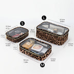 Leopard Print Clear Makeup Bag – Waterproof Large Cosmetic Organizer for Travel
