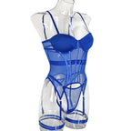 Mesh Lingerie Bodysuit Set – Backless Lace 3 Piece Lingerie for Women