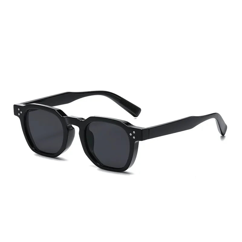 Vintage Rivet Oval Sunglasses – Leopard Anti Blue Light Frames for Men and Women