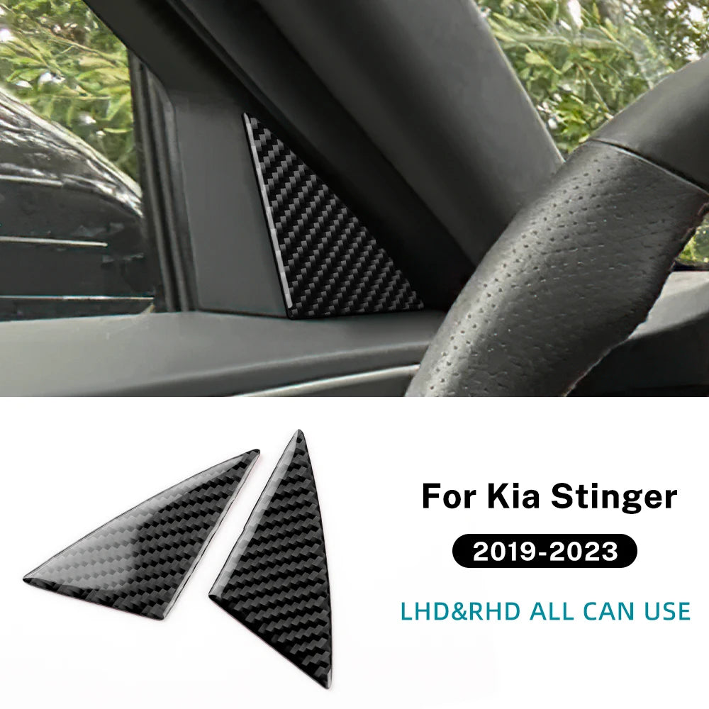 Carbon Fiber Door Triangle Trim – Interior Accessories for Kia Stinger