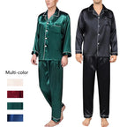 Silk Long Sleeve Pyjama Set – Plus Size Sleepwear for Men