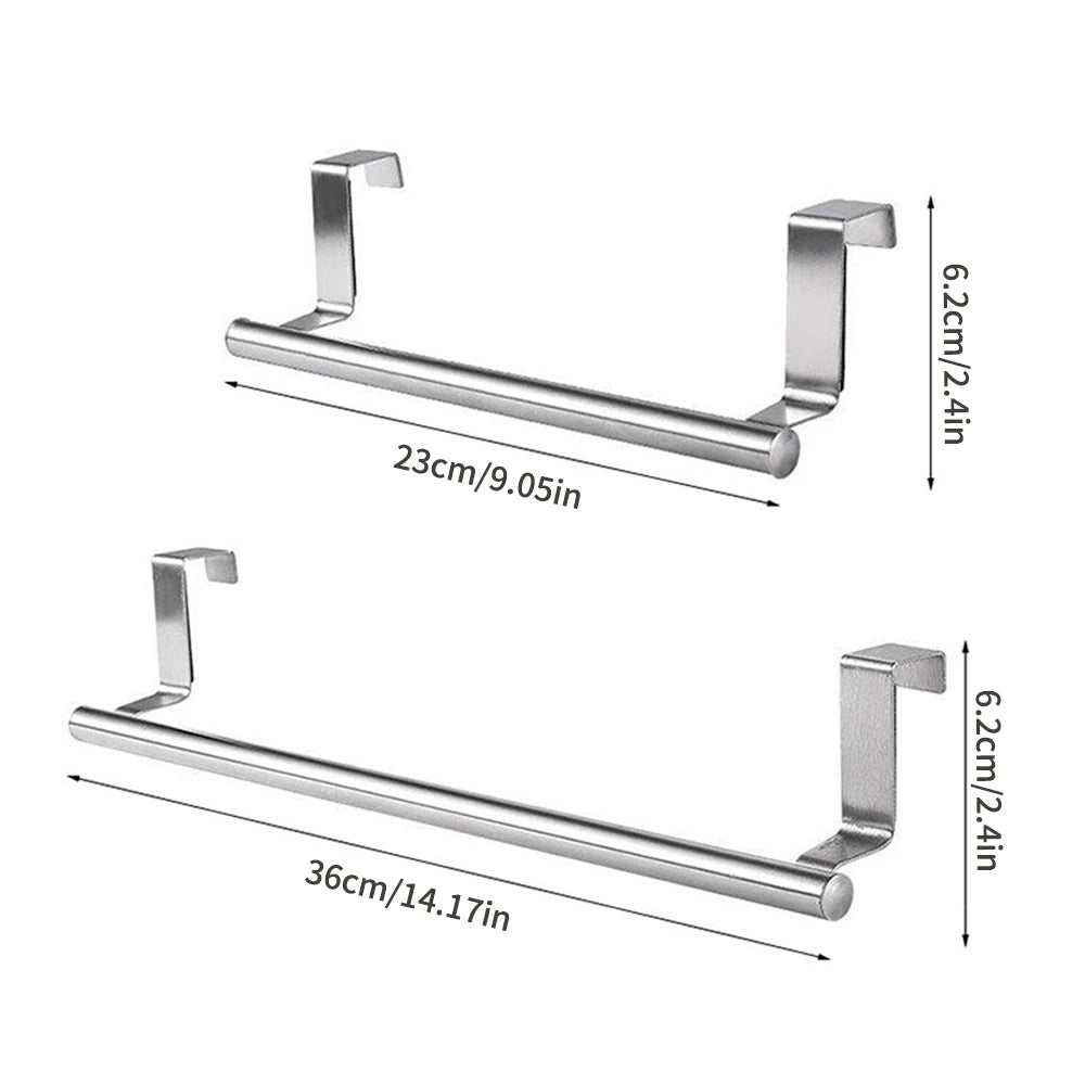 Stainless Steel Towel Rod – Non-Punching Hanging Rack for Bathroom Kitchen