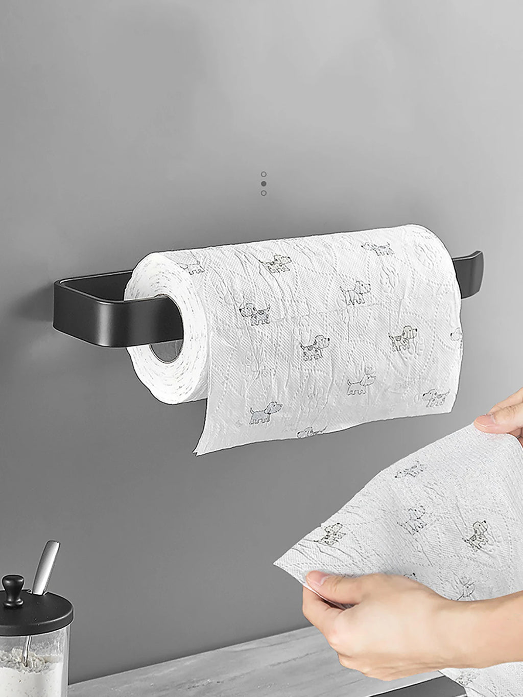 Adhesive Paper Towel Holder – Wall Mounted Rack for Kitchen and Bathroom