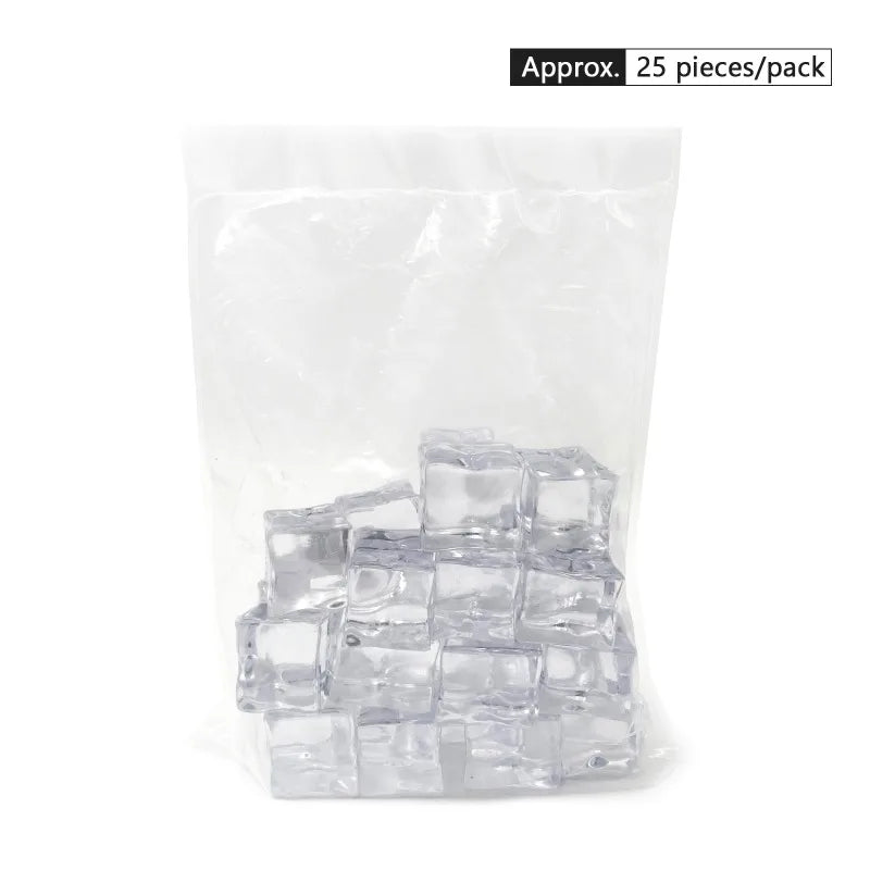 Reusable Acrylic Fake Ice Cubes – Transparent Photo Props for Product Display