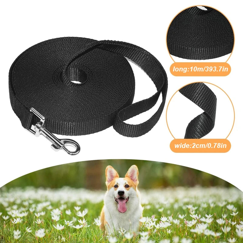 Durable Nylon Dog Leash – Long Training Lead for Small and Large Dogs