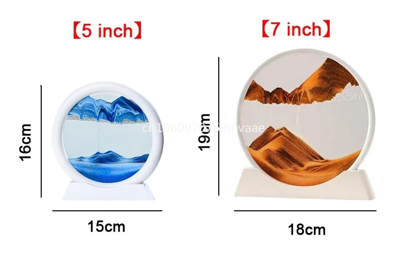 3D Moving Sand Art Frame – Dynamic Liquid Hourglass for Office Home Decor