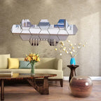 Hexagon Acrylic 3D Mirror Wall Stickers – Self-Adhesive Decor for Home