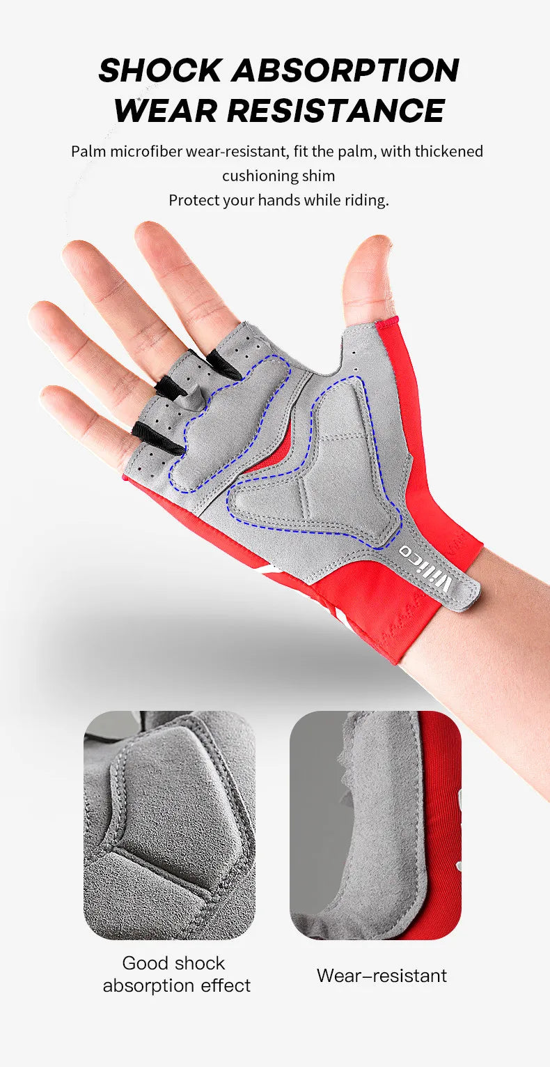 Half Finger Cycling Gloves – Anti-Slip Breathable Mittens for Road MTB Racing