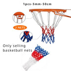 Tri-Color Basketball Net – Heavy-Duty Nylon Rim for Outdoor Sports