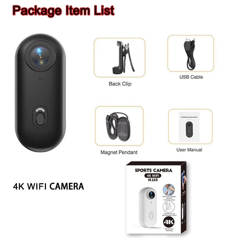 4K Mini Vlog Camera – Portable Wireless Action Cam for Travel Photography