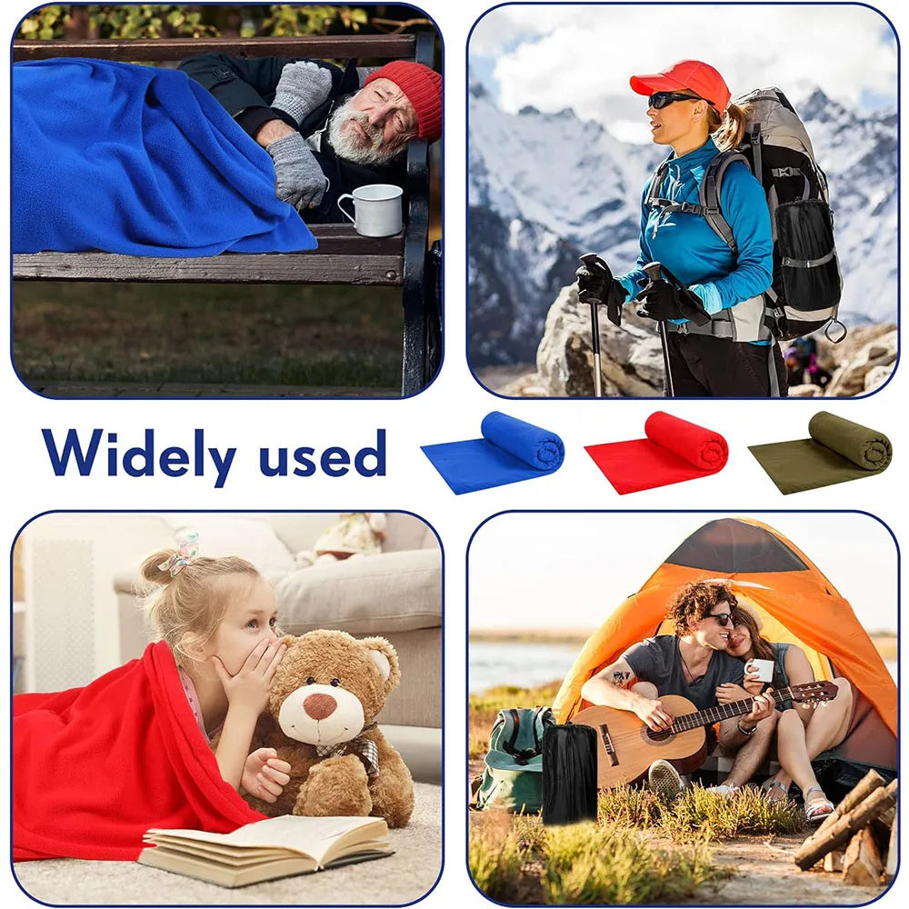 Fleece Sleeping Bag – 180x80cm Thermal Liner for Outdoor Camping and Travel