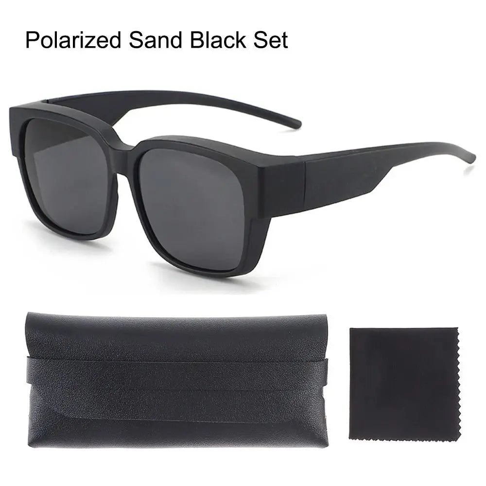 Polarized Fit Over Sunglasses – Square Wrap Around UV Protection for Outdoors
