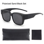 Polarized Fit Over Sunglasses – Square Wrap Around UV Protection for Outdoors
