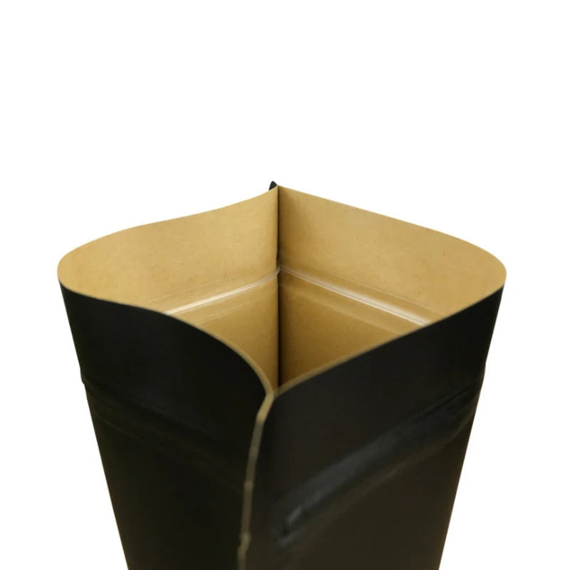 Kraft Paper Stand Up Pouches – Resealable Window Bags for Food Storage