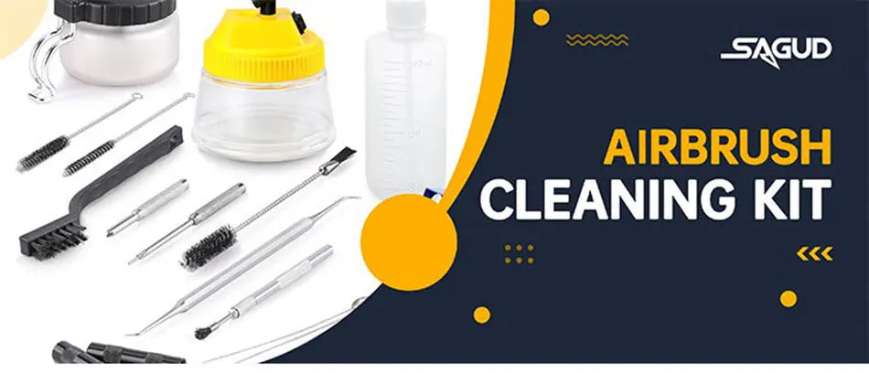 Airbrush Cleaning Pot with Holder and Needle Tool Kit for Spray Guns