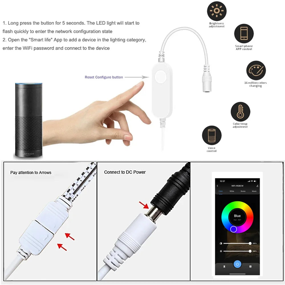 WiFi RGB LED Puck Lights – Dimmable Under Cabinet Lighting for Kitchen Decor