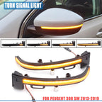 Dynamic LED Side Mirror Turn Signals – Sequential Arrow Light for Peugeot 308