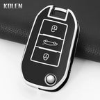 TPU Car Key Case Cover – Protective Keychain for Peugeot and Citroen Models