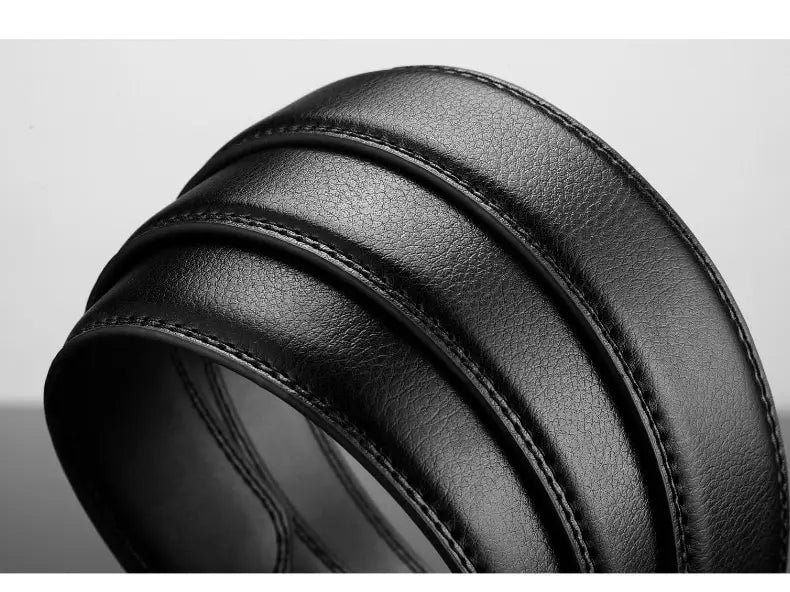 Mens Automatic Buckle Leather Belt – Luxury Business Accessory for Formal Wear