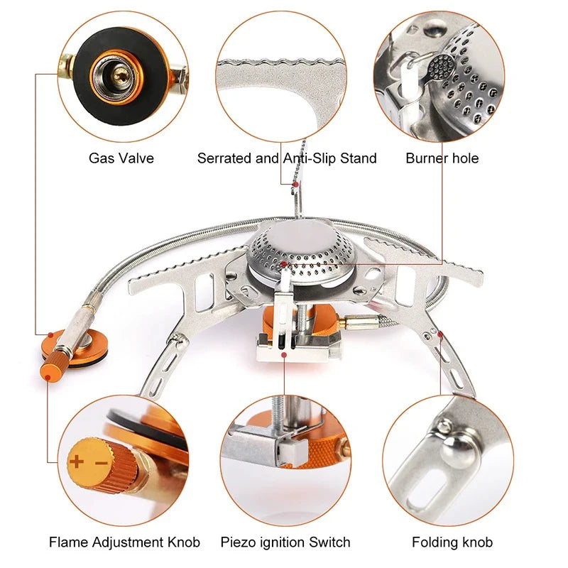 Portable Folding Camping Stove – 3500W High Power for Hiking and Backpacking