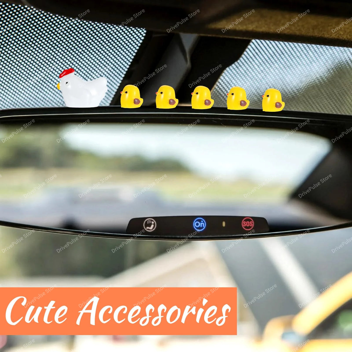 Mini Chicken Car Ornament – Cute Dashboard Charm for Auto Interior Decor
