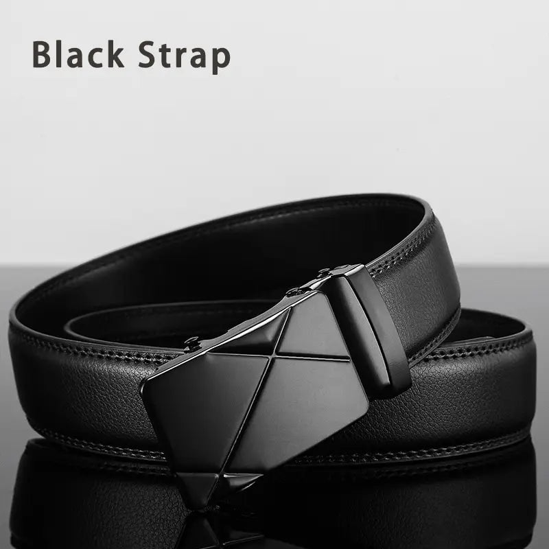 Mens Automatic Buckle Leather Belt – Luxury Business Accessory for Formal Wear
