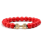 Volcanic Stone Dumbbell Bracelet – Matte Lava Bead Jewelry for Fitness Enthusiasts