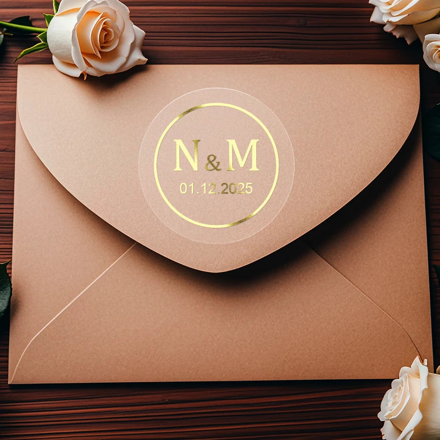 Transparent Gold Waterproof Custom Labels – Elegant Stickers for Packaging