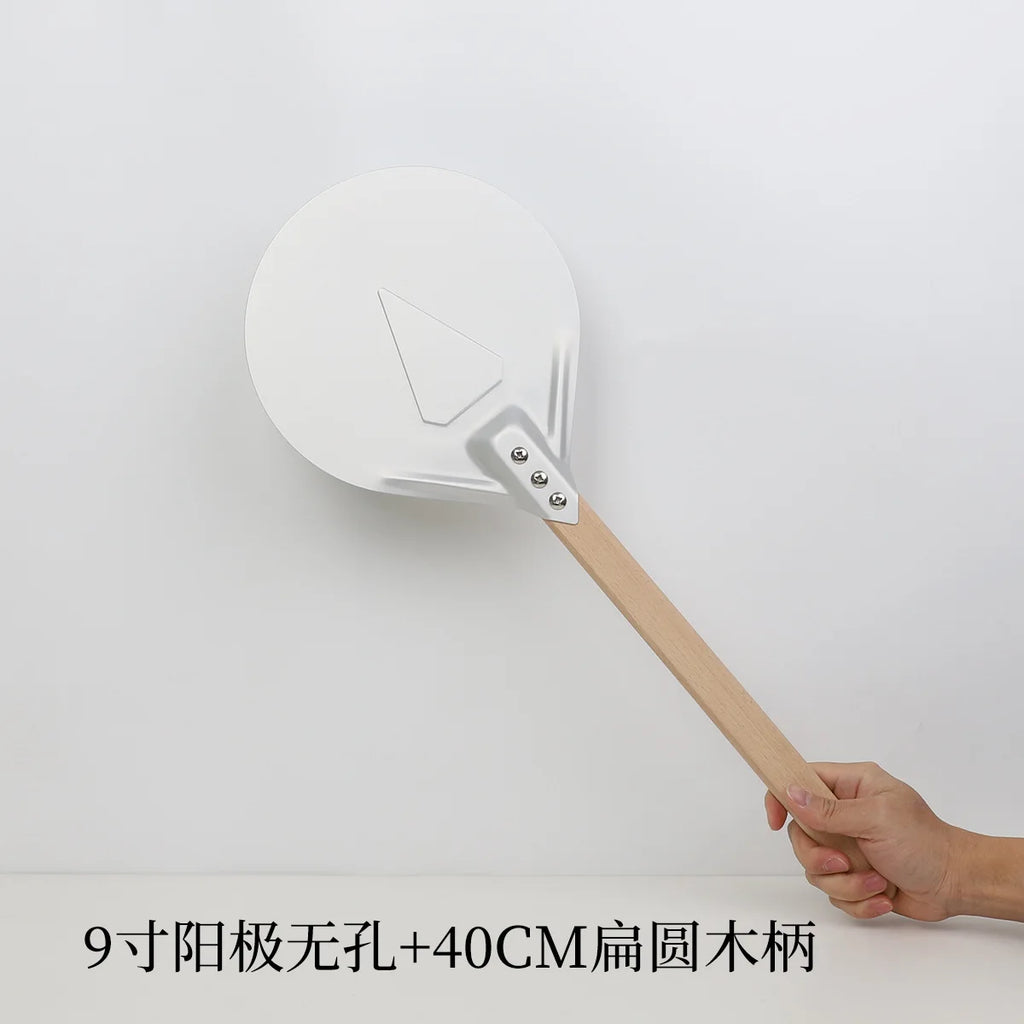 Perforated Aluminum Pizza Peel – Non-Slip Wooden Handle for Home Baking