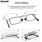 Folding Metal Reading Glasses – Anti-Blue Light Eyewear for Men and Women
