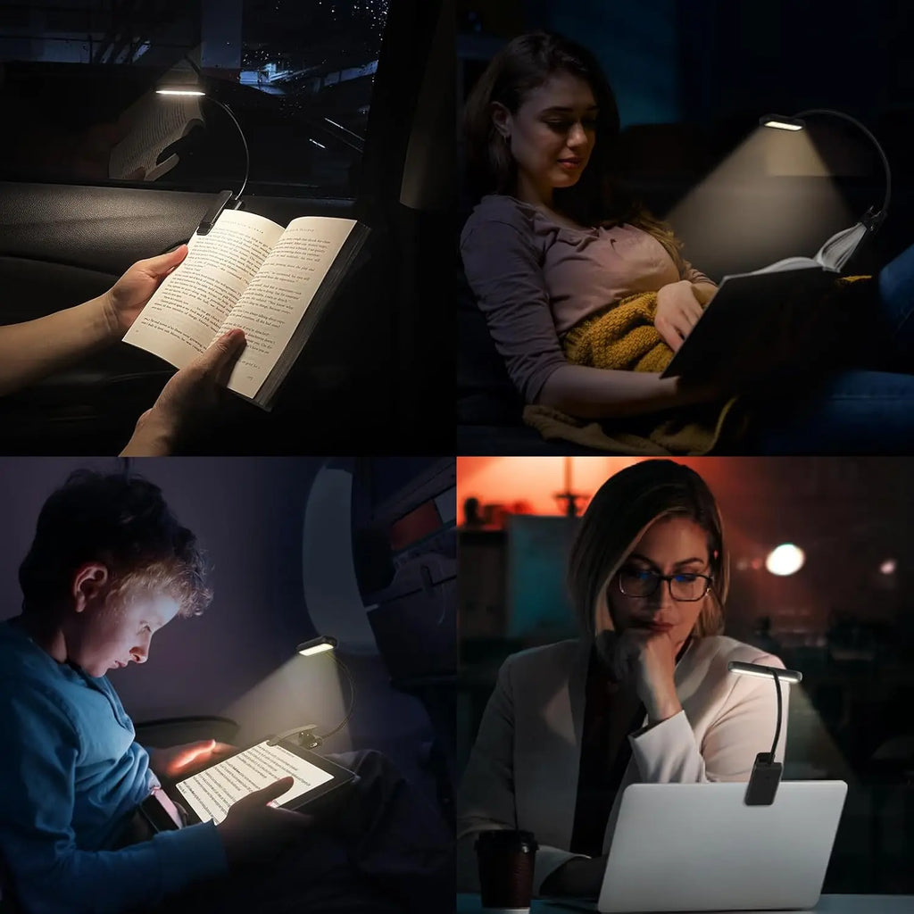 USB Rechargeable Book Light – Flexible Clip-On Lamp for Night Reading