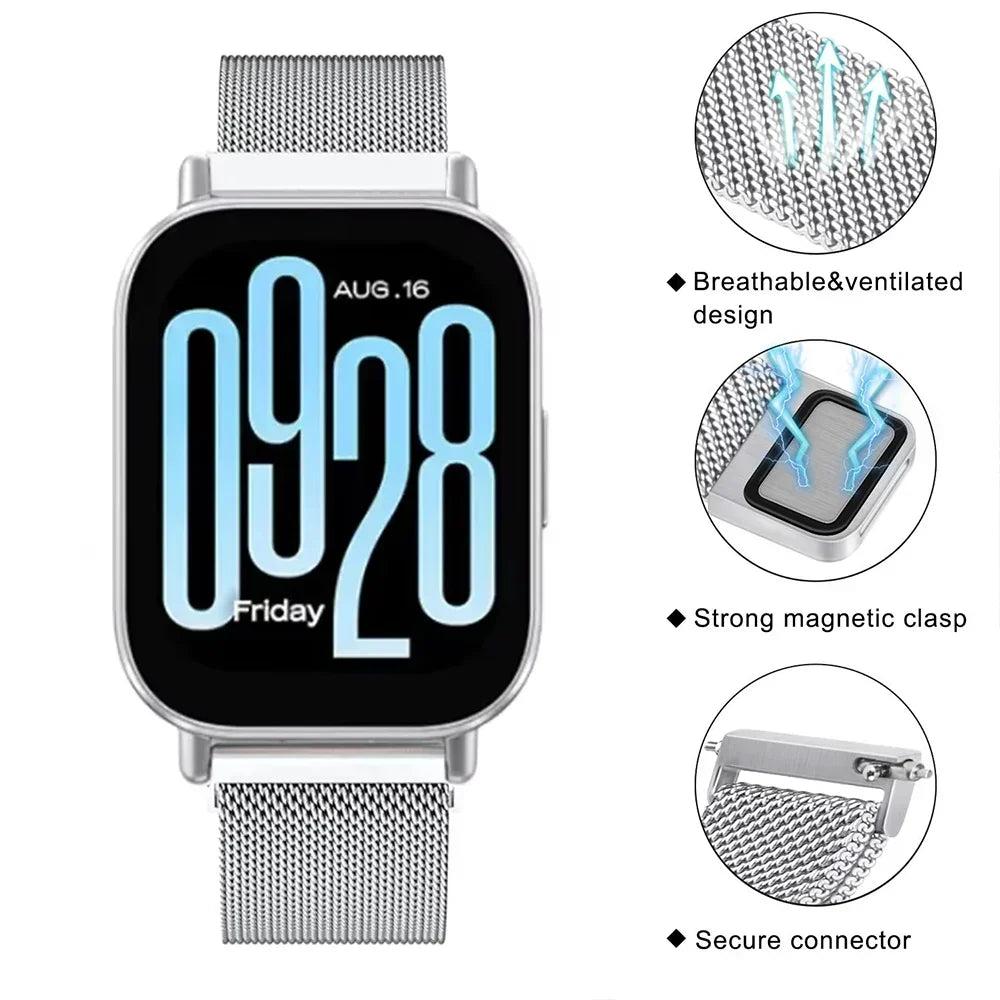 Milanese Stainless Steel Watch Band – Magnetic Mesh Loop for Xiaomi Redmi
