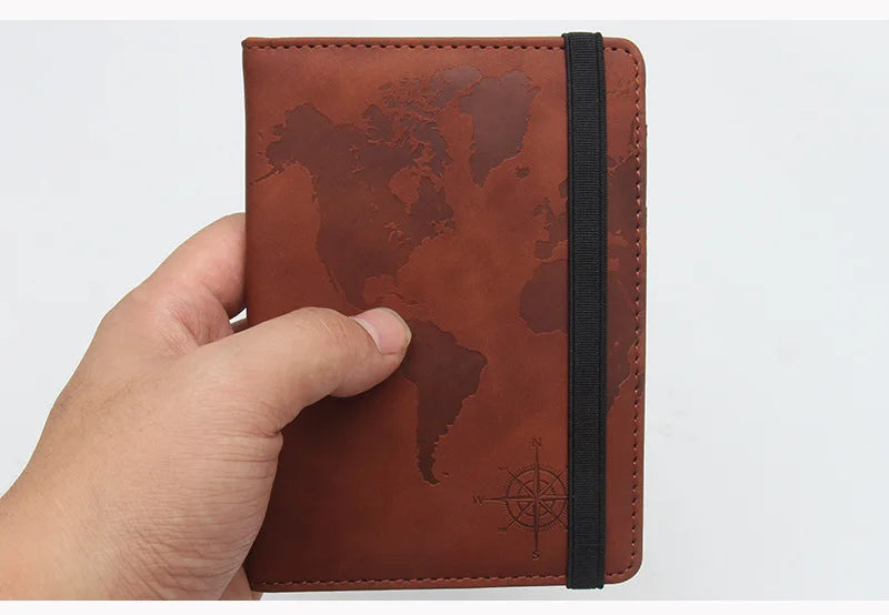 Personalized Passport Cover – RFID Blocking World Map Design for Travel