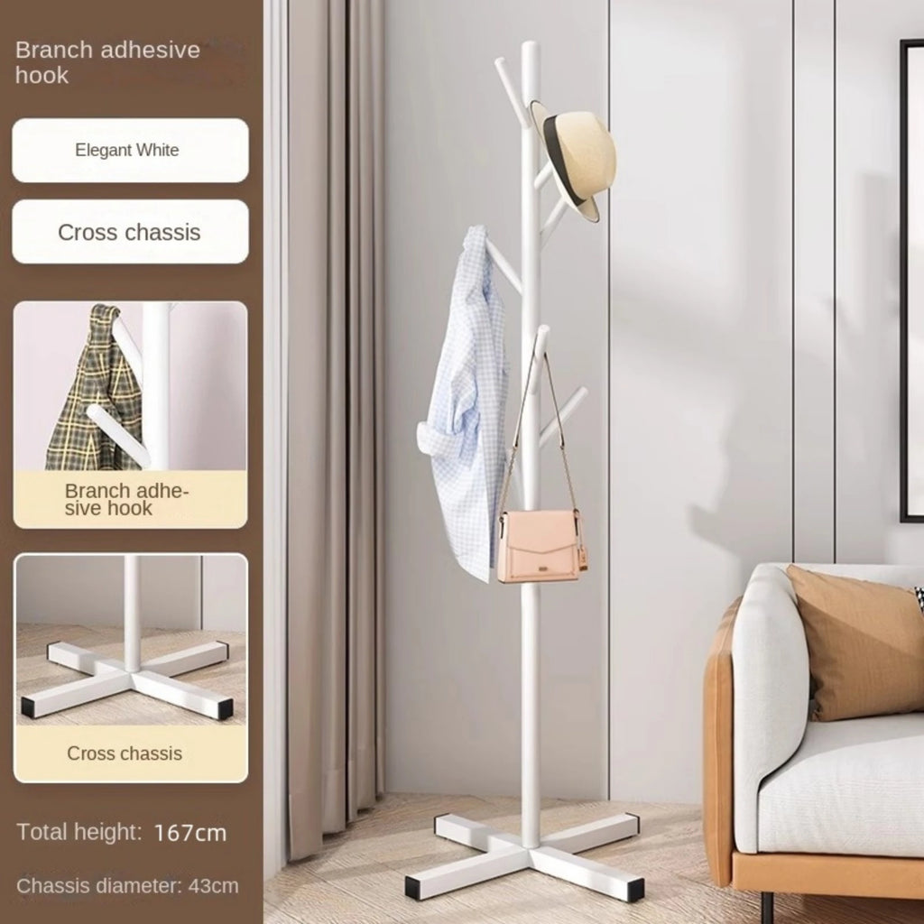 Marble Floor Standing Clothes Rack – Minimalist Bedroom Coat Storage