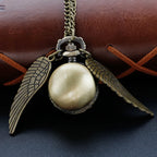 Vintage Gold Fairy Ball Quartz Pocket Watch – Pendant Necklace Gift