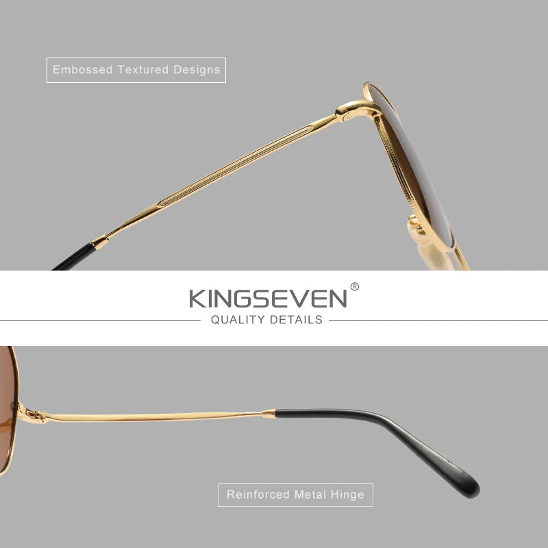 KINGSEVEN Alloy Pilot Sunglasses – Polarized UV400 Eyewear for Women Retro Style