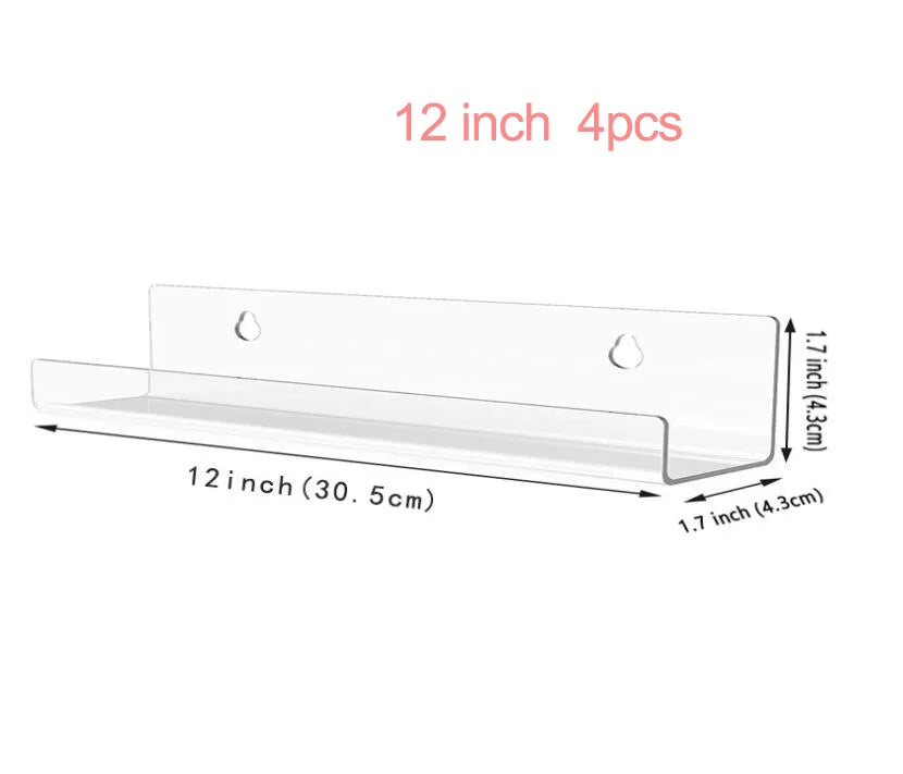 Acrylic Wall-Mounted Record Shelf – Transparent Display for Vinyl Collection