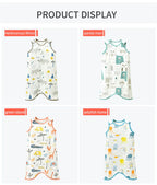 0.5 TOG Baby Sleeping Bag – Cartoon Print Cotton Sleeveless Sleep Sack for Summer