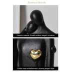 Couple Figurine Statue – Romantic Sculpture for Home Bookshelf Decor