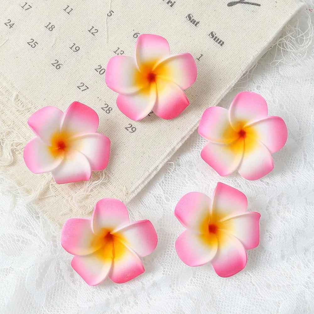 Artificial PE Foam Flowers – 5cm Hawaiian Plumeria for Wedding Decor DIY Crafts