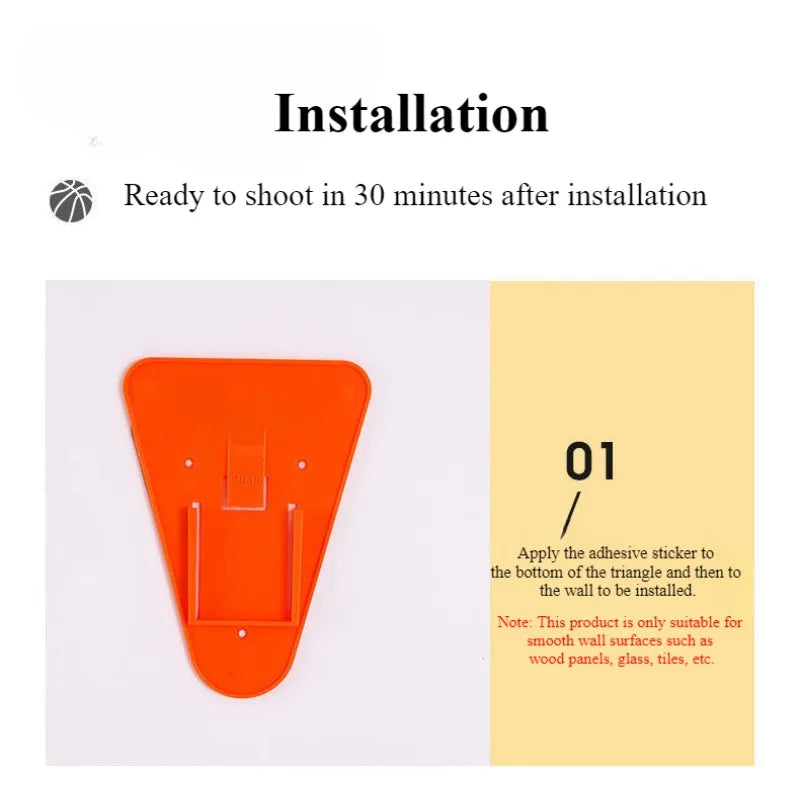 Wall Mounted Basketball Hoop – Foldable Mute Design for Kids Indoor Training